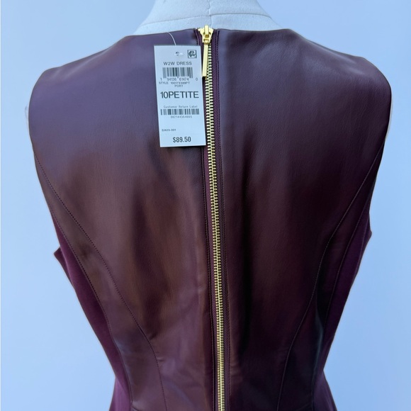 International Concepts / INC Women’s Faux Leather Panel Midi Dress SZ 10 Petite - Picture 7 of 17